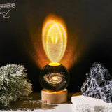 {3 Peaces Set} 3D Art Crystal Ball Night Lamp