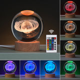 {3 Peaces Set} 3D Art Crystal Ball Night Lamp
