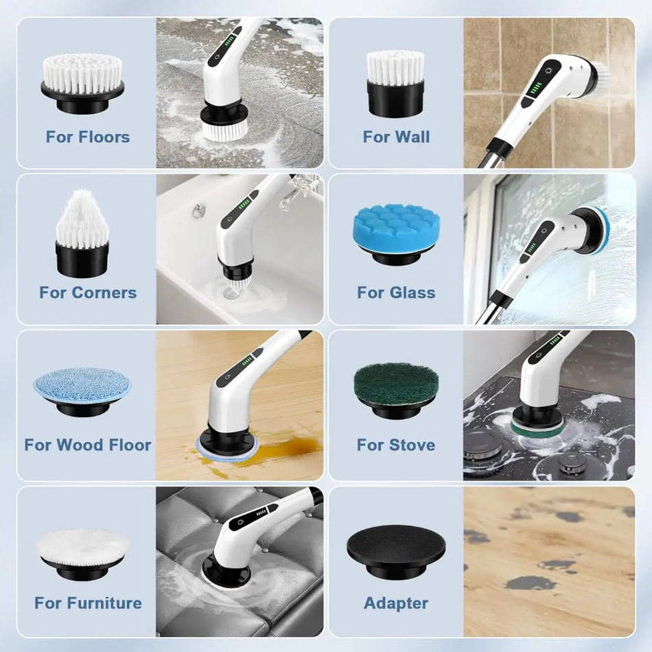 Electric Multi-functional Home Usb Spin Scrubber Brush Cleaner