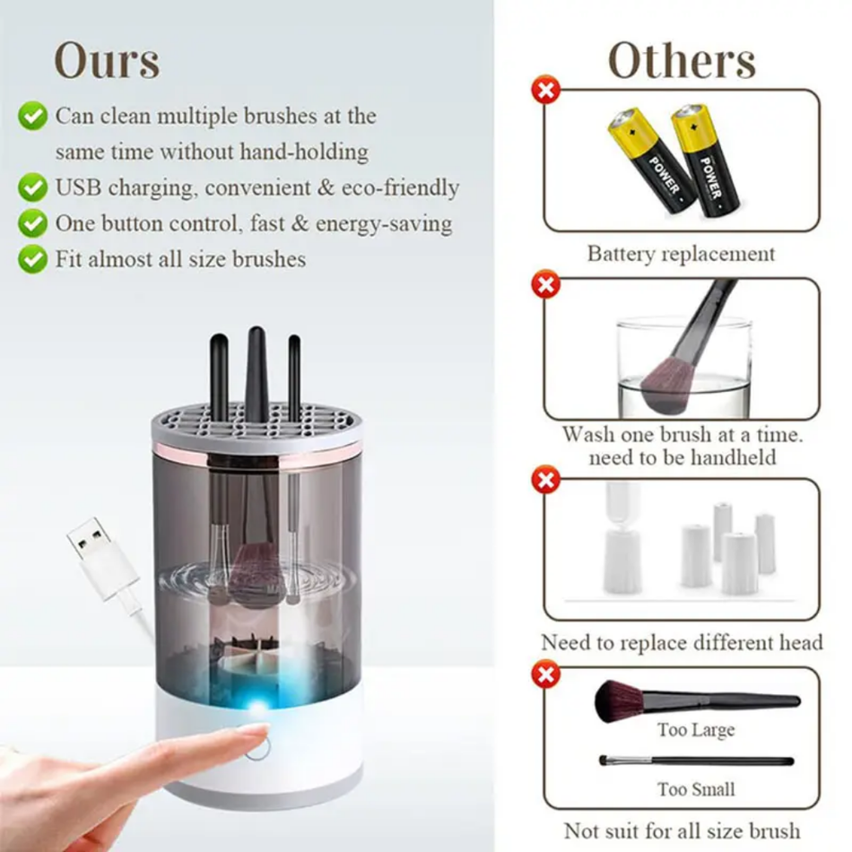 2 in 1 electric makeup brush cleaner machine portable