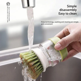 Tray Palm Dish Brush With Soap Dispenser