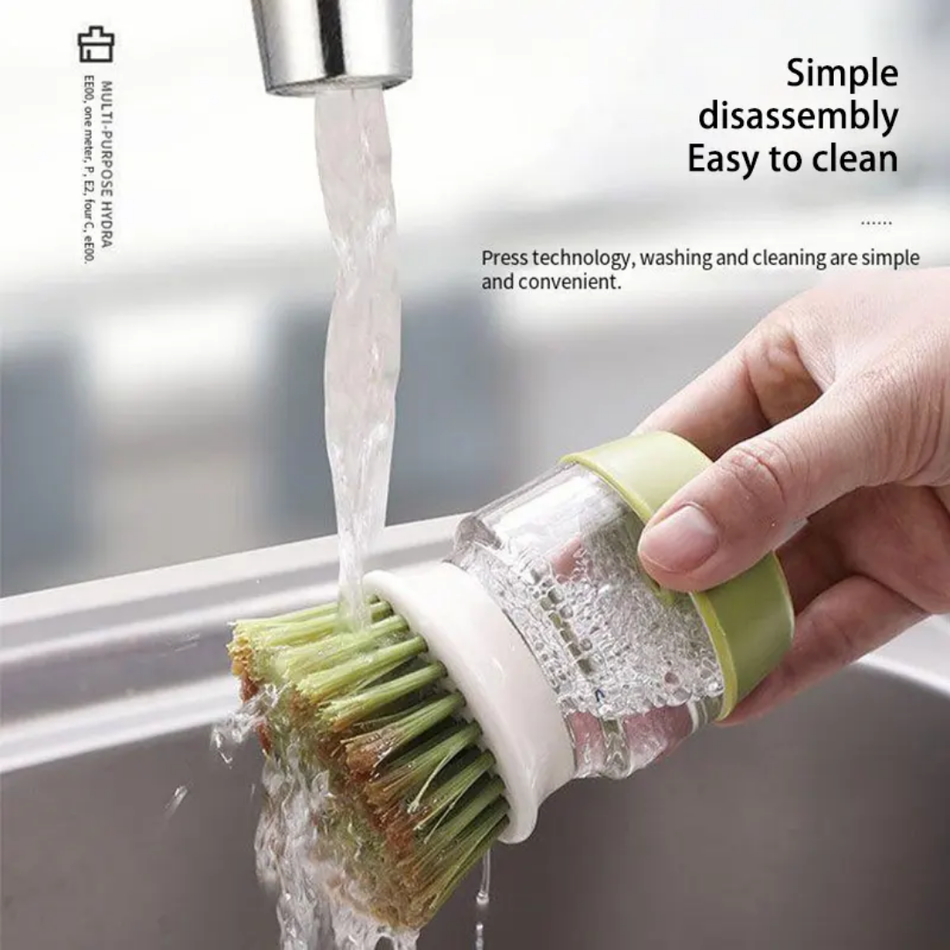 Tray Palm Dish Brush With Soap Dispenser