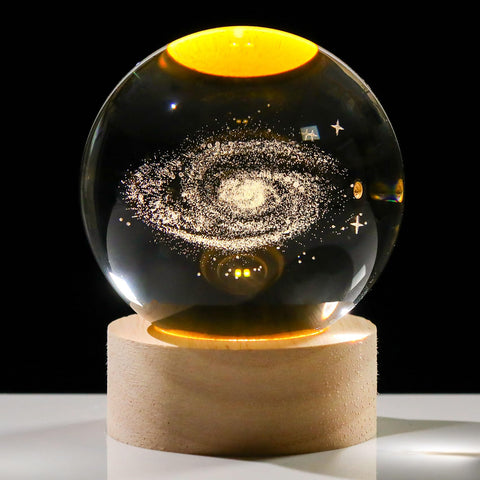{3 Peaces Set} 3D Art Crystal Ball Night Lamp