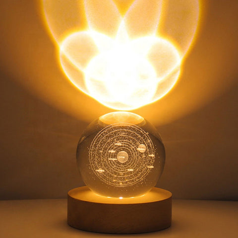 {3 Peaces Set} 3D Art Crystal Ball Night Lamp