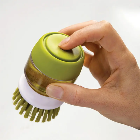 Tray Palm Dish Brush With Soap Dispenser
