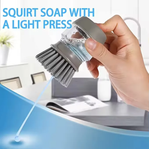 Tray Palm Dish Brush With Soap Dispenser