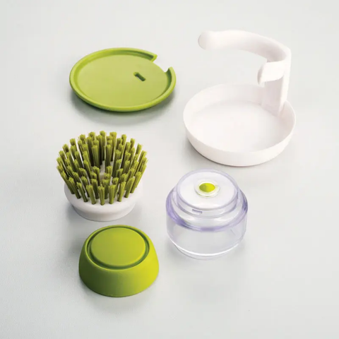 Tray Palm Dish Brush With Soap Dispenser