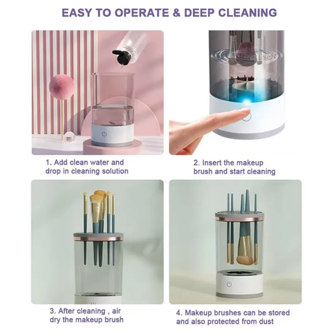 2 in 1 electric makeup brush cleaner machine portable